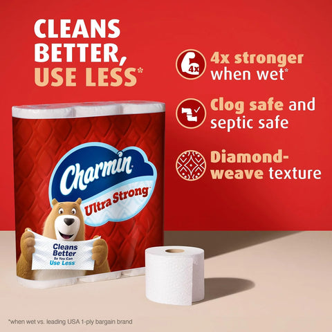 Charmin Ultra Strong Toilet Paper 6 Mega XL Rolls, 330 Sheets Per Roll