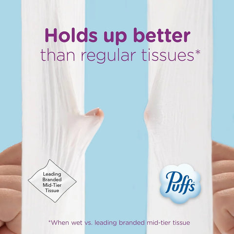 Puffs Ultra Soft Facial Tissuess, Mega Cube, 72 Facial Tissues Per Box, 6 Count