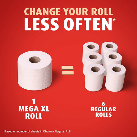 Charmin Toilet Paper Ultra Strong, 9 Mega XL Rolls = 54 Regular Rolls, 2-ply Bath Tissue