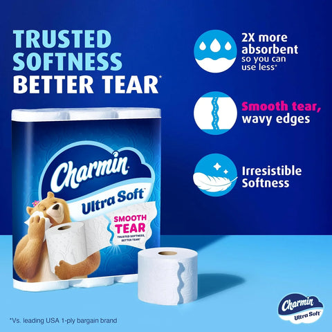 Charmin Ultra Soft Toilet Paper, 12 Mega XL Rolls = 72 Regular Rolls