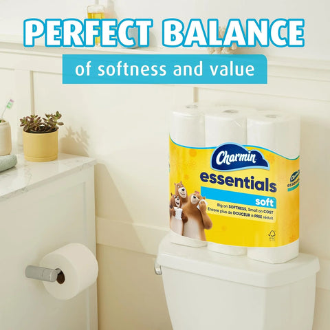 Charmin Essentials Soft Toilet Paper 6 Mega Rolls, 330 sheets per roll