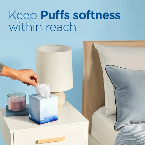 Puffs Facial Tissues Ultra Soft, 24 Family Rectangle Boxes, 124 Facial Tissues per Box, Allergies and Colds (Packaging May Vary)