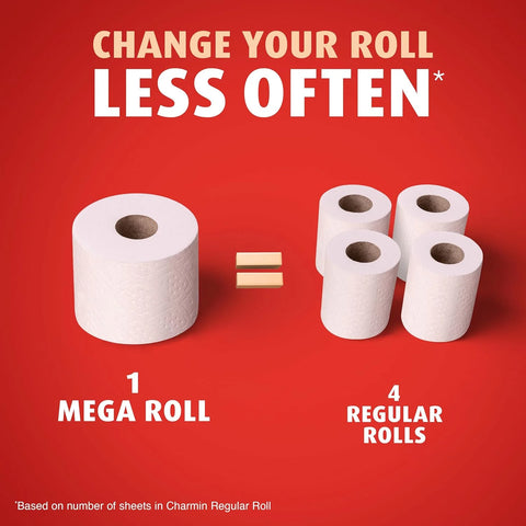 Charmin Toilet Paper Ultra Strong, 12 Mega Rolls = 48 Regular Rolls, 2-ply Bath Tissue
