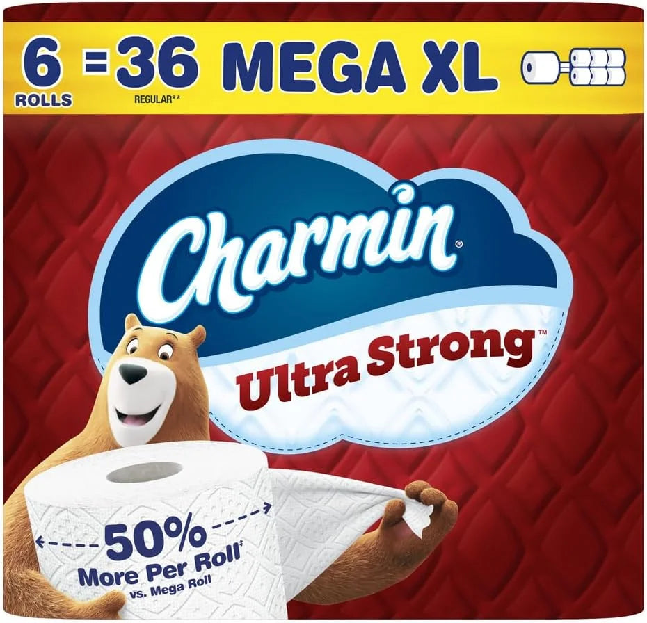 Charmin Ultra Strong Toilet Paper 6 Mega XL Rolls, 330 Sheets Per Roll