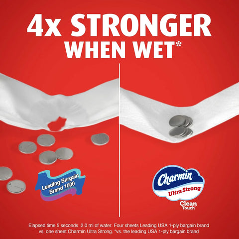 Charmin Ultra Strong Clean Touch Toilet Paper, 30 Family Mega Rolls = 150 Regular Rolls